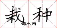 袁强栽种楷书怎么写