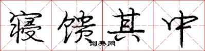 庞中华寝馈其中行书怎么写
