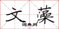 袁强文藻楷书怎么写