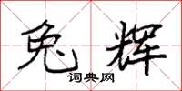 袁强兔辉楷书怎么写