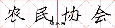 袁强农民协会楷书怎么写