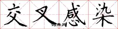 丁谦交叉感染楷书怎么写