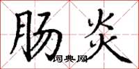丁谦肠炎楷书怎么写