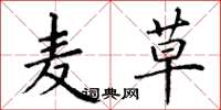 丁谦麦草楷书怎么写