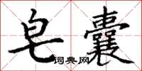 丁谦皂囊楷书怎么写