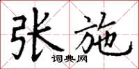 丁谦张施楷书怎么写