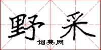 袁强野采楷书怎么写