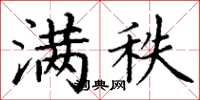 丁谦满秩楷书怎么写