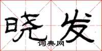 曾庆福晓发隶书怎么写