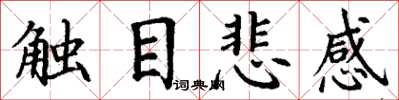 丁谦触目悲感楷书怎么写