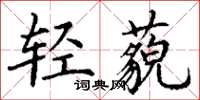 丁谦轻藐楷书怎么写