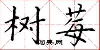 丁谦树莓楷书怎么写