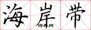 丁谦海岸带楷书怎么写