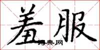 丁谦羞服楷书怎么写