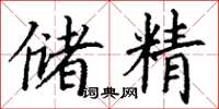 丁谦储精楷书怎么写