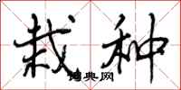 曾庆福栽种行书怎么写