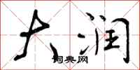 曾庆福大润行书怎么写
