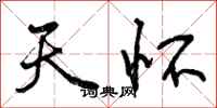 曾庆福天怀行书怎么写
