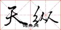 曾庆福天纵行书怎么写