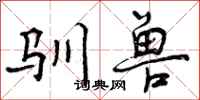 曾庆福驯兽行书怎么写