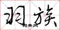 曾庆福羽族行书怎么写