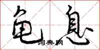 曾庆福龟息行书怎么写