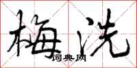 曾庆福梅洗行书怎么写