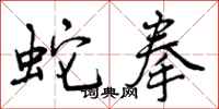 曾庆福蛇拳行书怎么写