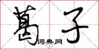 曾庆福葛子行书怎么写