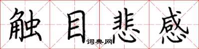 荆霄鹏触目悲感楷书怎么写