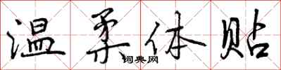 曾庆福温柔体贴行书怎么写