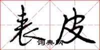 曾庆福表皮行书怎么写