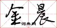 曾庆福金晨行书怎么写