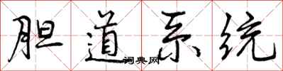 曾庆福胆道系统行书怎么写