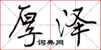 曾庆福厚泽行书怎么写