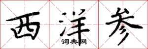周炳元西洋参楷书怎么写