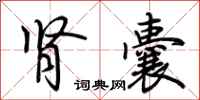 荆霄鹏肾囊行书怎么写