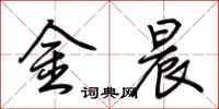 荆霄鹏金晨行书怎么写