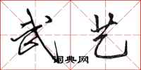 田英章武艺行书怎么写