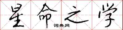 钱沛云星命之学行书怎么写