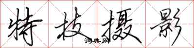 田英章特技摄影行书怎么写