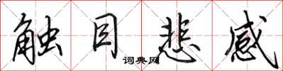 田英章触目悲感行书怎么写