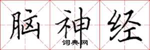 田英章脑神经楷书怎么写
