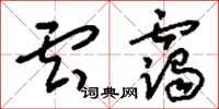 刘少英云霭草书怎么写