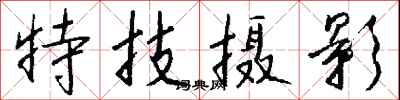 钱沛云特技摄影行书怎么写