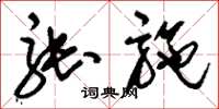 刘少英张施草书怎么写