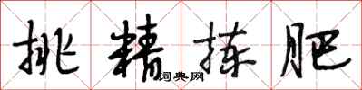 段相林挑精拣肥行书怎么写