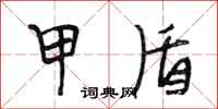 段相林甲盾行书怎么写