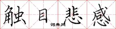 田英章触目悲感楷书怎么写