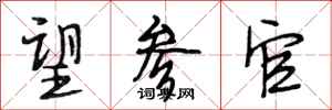 段相林望参官行书怎么写